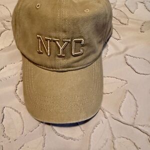 NEW Beige NYC Embroidered Cap